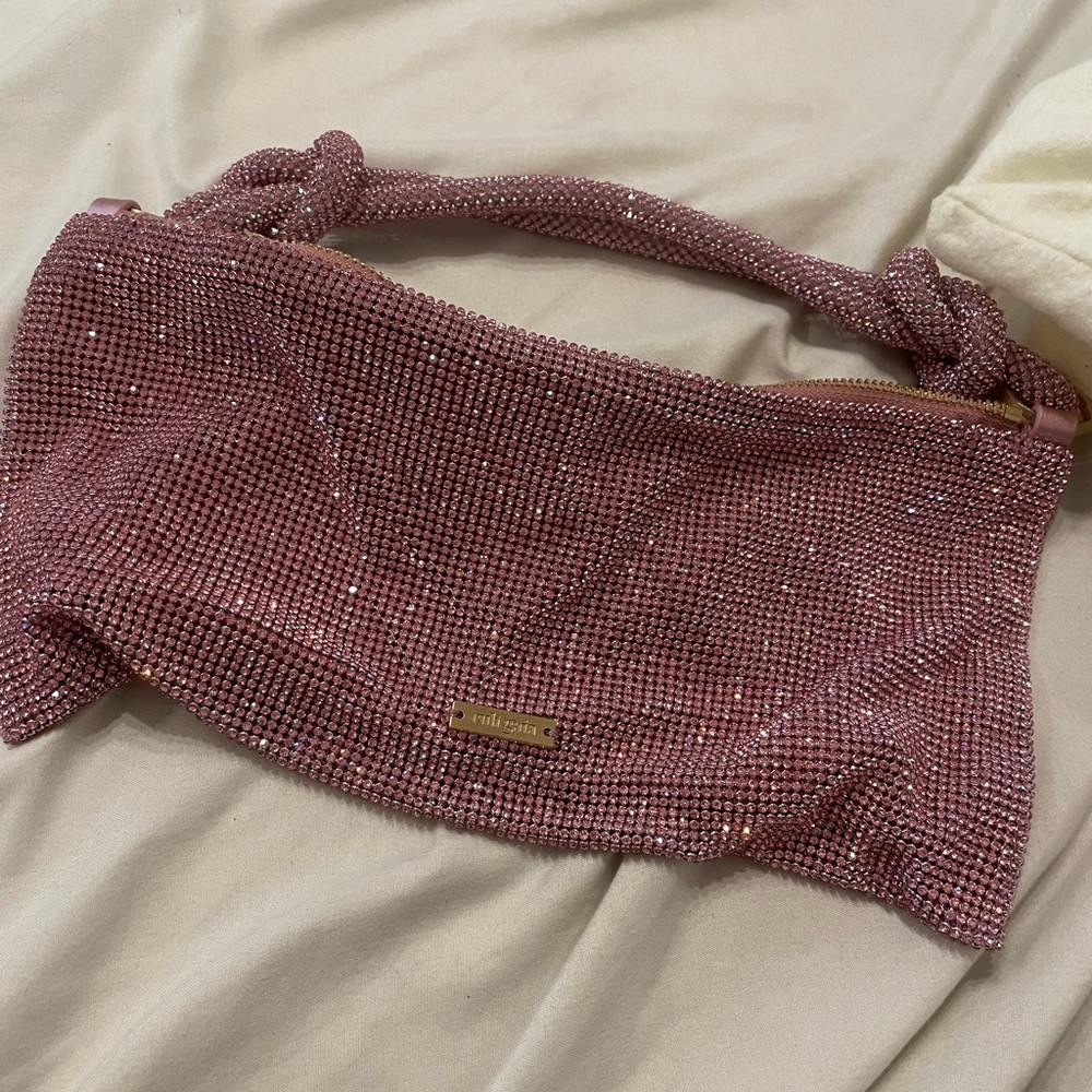 Cult Gaia Pink Rhinestone Shoulder Bag